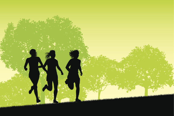 跑步者或慢跑者，越野背景图片下载