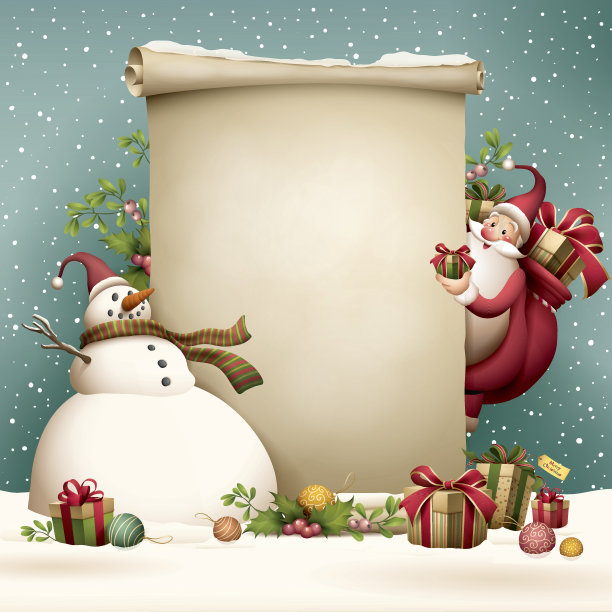 圣诞老人-圣诞卷轴图片下载