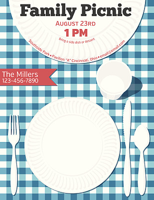 家庭团聚烧烤邀请模板图片下载