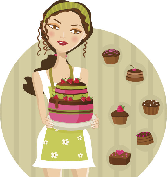 拿着蛋糕的女人图片下载