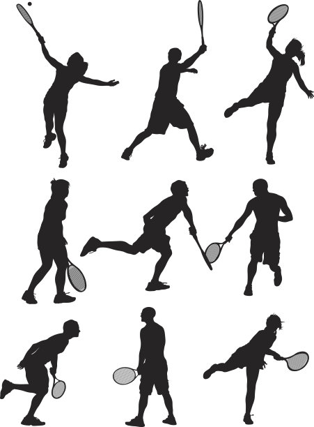 女性+男性网球运动员图片下载