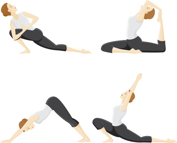 四个瑜伽姿势图片下载