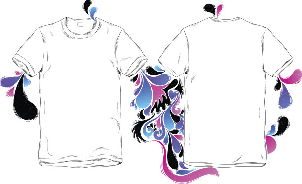 白色的涂鸦的t恤图片下载