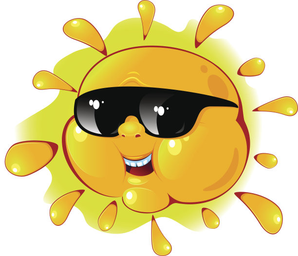 卡通太阳戴着太阳镜图片下载