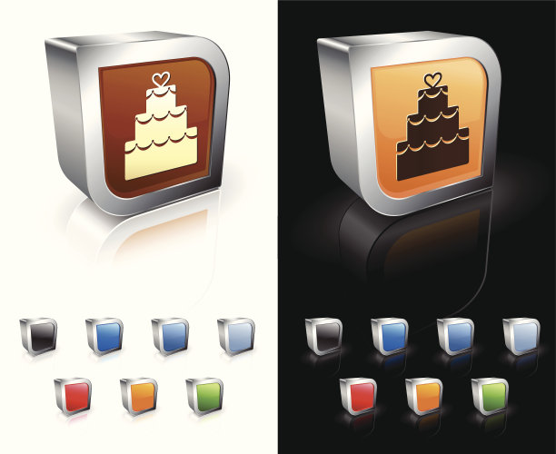 巧克力婚礼蛋糕3D图标图片下载