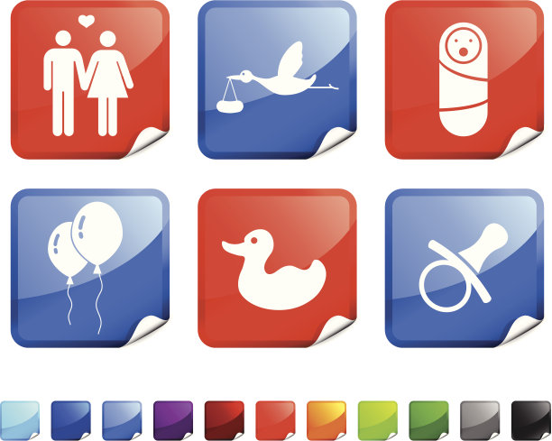 六套新生儿贴纸图片下载