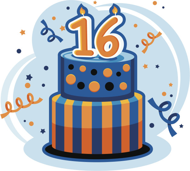 甜蜜的十六岁生日蛋糕图片下载