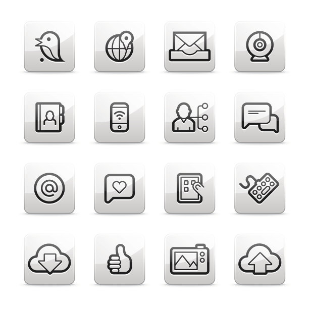 数字通信和社交网络图标|轮廓B系列图片下载