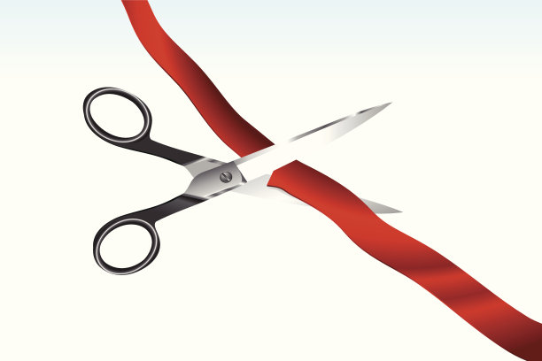剪彩红丝带为盛大开幕式版税免费矢量插图图片下载