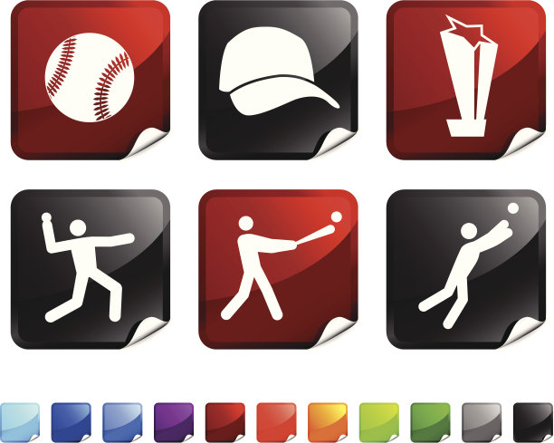 棒球版税免费矢量图标集图片下载
