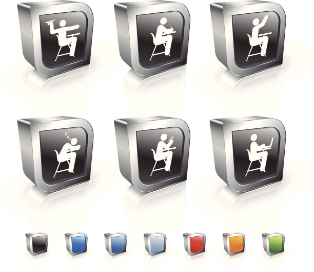 学校和教育教室3D版权免费矢量图标集图片下载