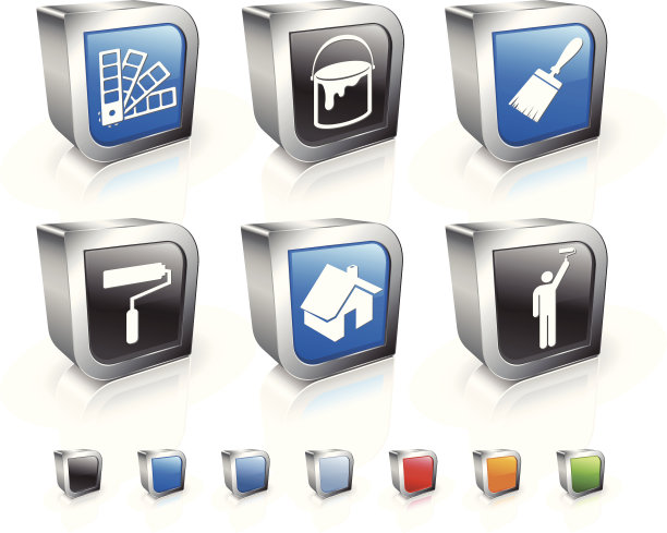 房子画3D版权免费矢量图标集图片下载