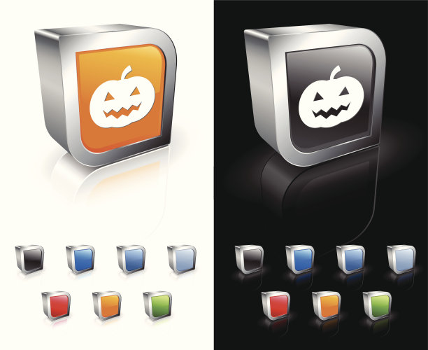 雕刻万圣节南瓜3D图标图片下载