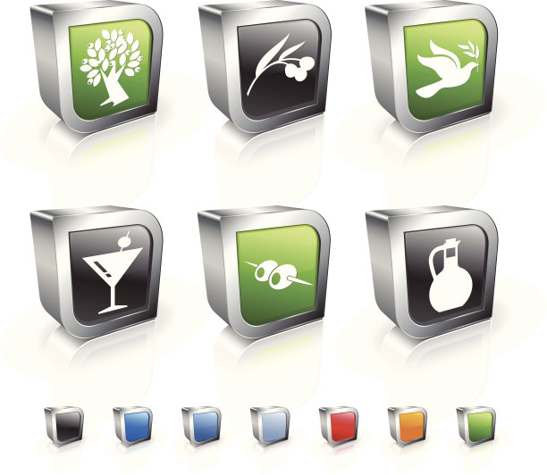 橄榄收集3D图标集图片下载