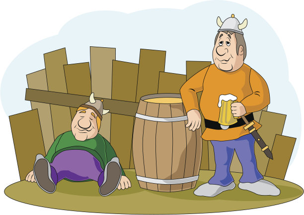 维京人喝醉了图片下载
