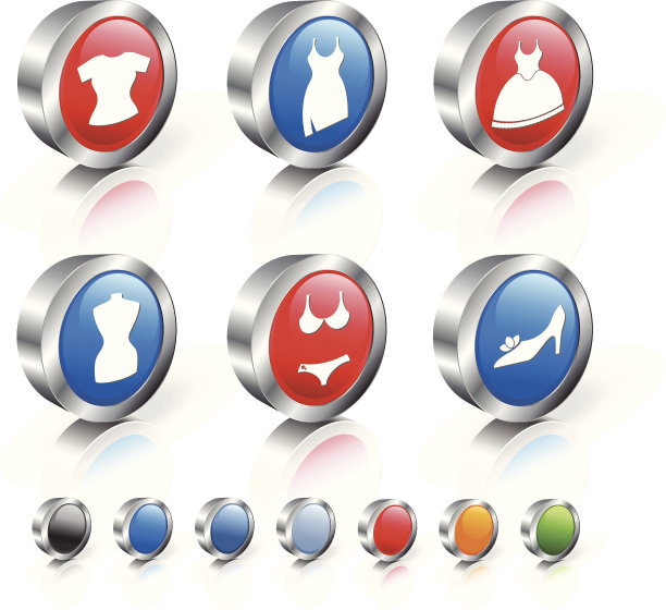 女性服装图标集图片下载