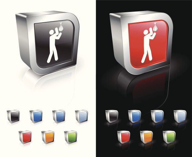 速度袋训练的红色和黑色图标图片下载