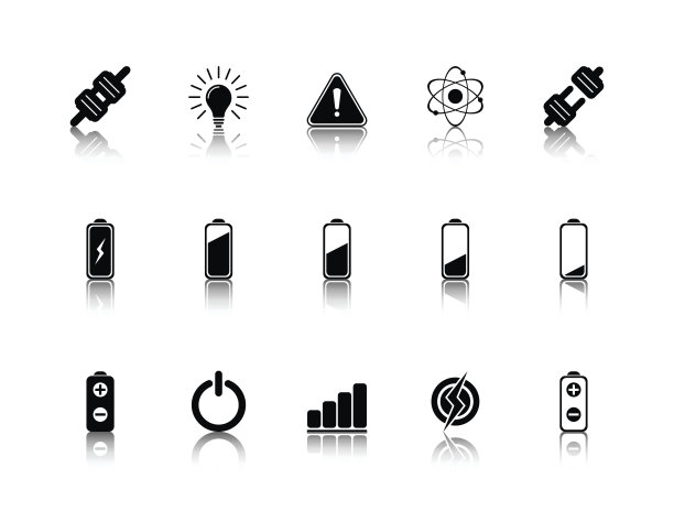 黑色图标代表电力图片下载