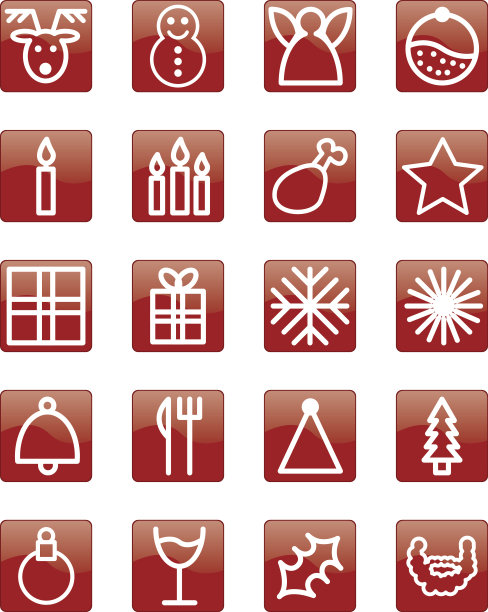 红色圣诞装饰像素无缝图案图片下载