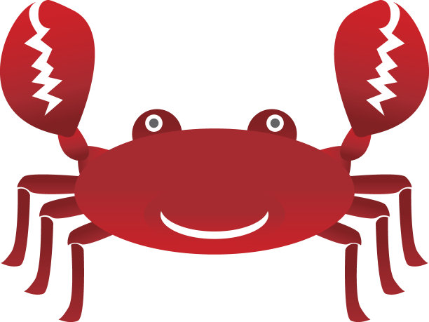 白色背景上的红色卡通蟹图片下载