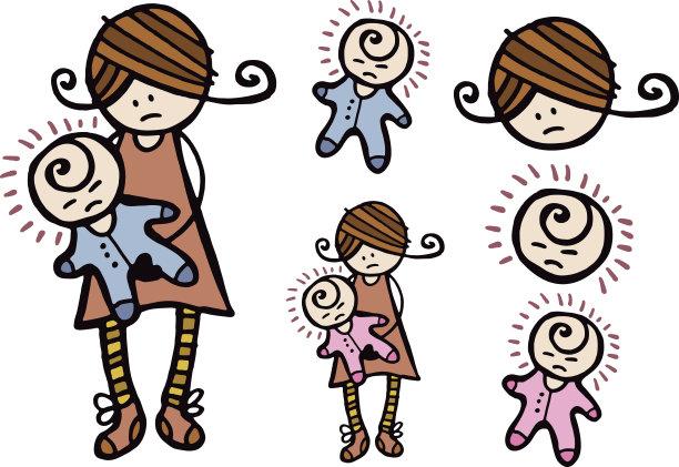 母亲与不安的婴儿图片下载