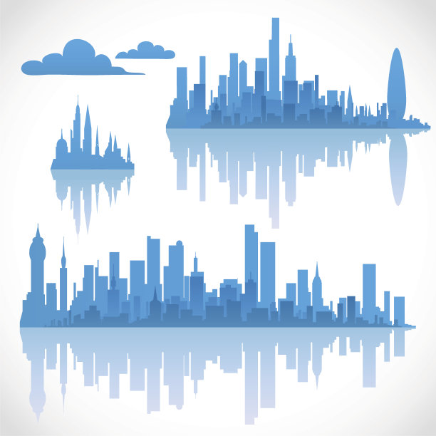 蓝色城市景观，设置2图片下载