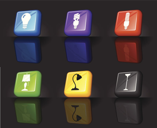 灯泡互联网版税免费矢量图标集图片下载