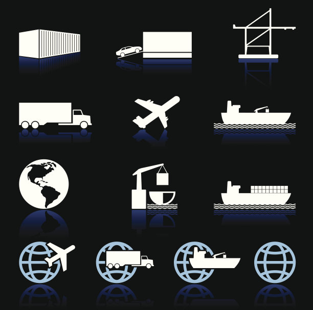 商业货运航运图标集图片下载