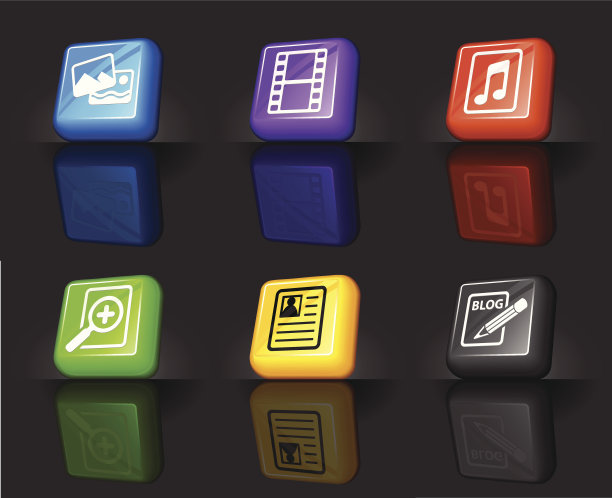 数字媒体互联网版税免费矢量图标集图片下载