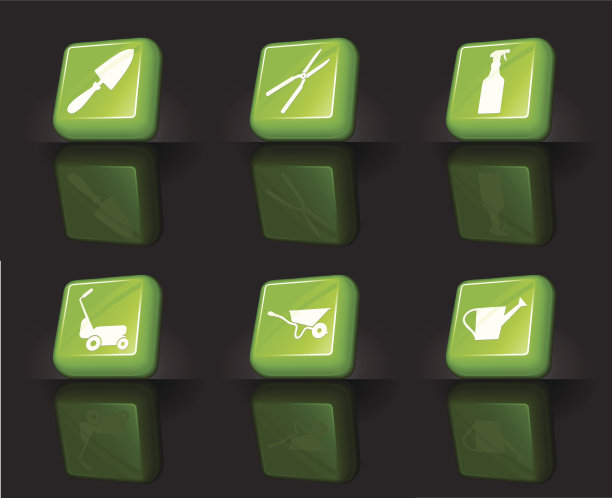 园艺工具互联网版税免费矢量图标集图片下载