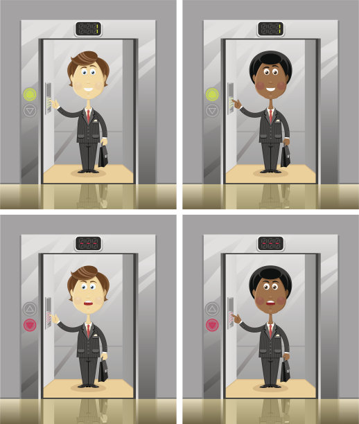 商人们在电梯里上上下下图片下载