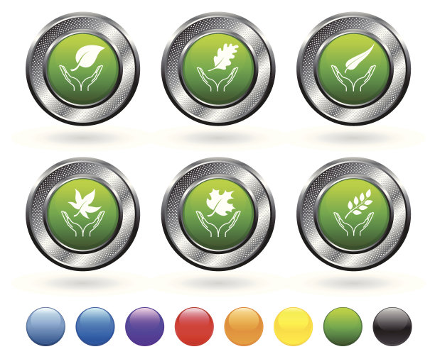 绿色叶子版税免费矢量图标集图片下载