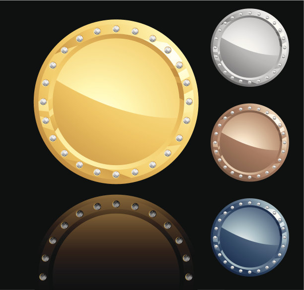 圆形金属板与钻石图片下载