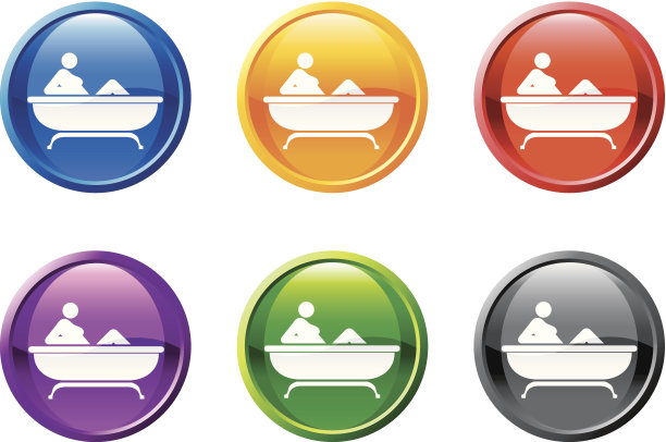 女人在浴缸图标有6种颜色图片下载
