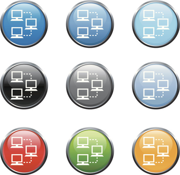 计算机网络版税免费九色矢量艺术图片下载