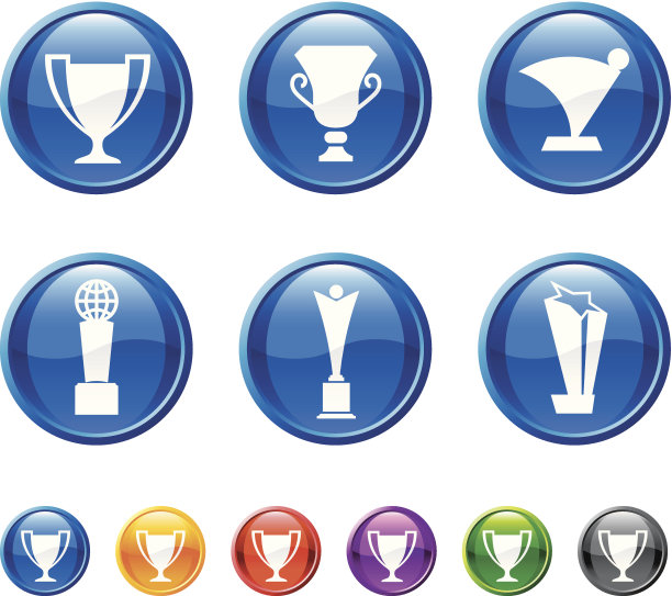 成功的体育成就。36个免版税的矢量艺术按钮。图片下载