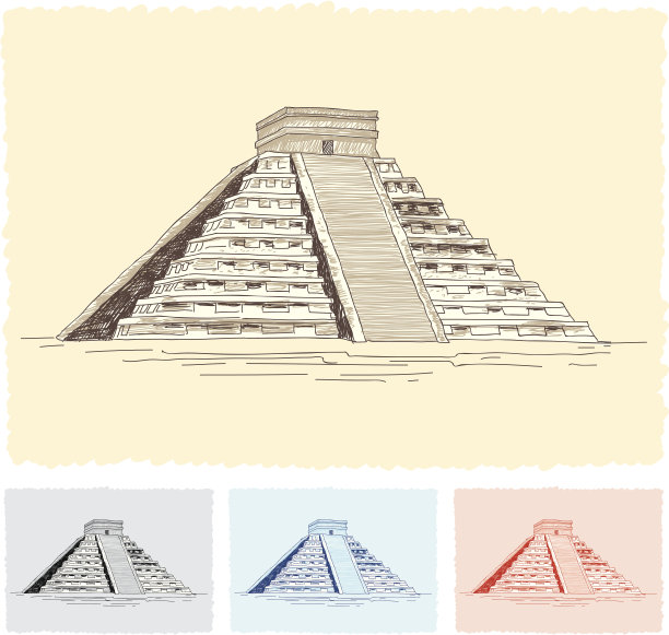 奇琴伊察草图图片下载