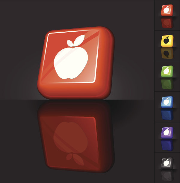 红苹果3D按键设计图片下载