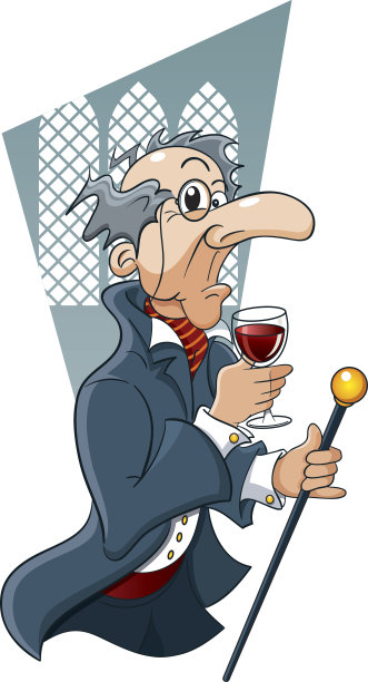 饮用佳酿葡萄酒的古怪老头图片下载