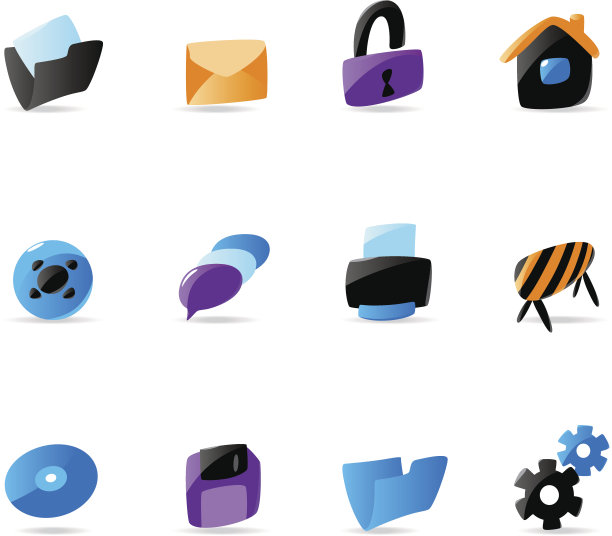 明亮的网站和界面图标图片下载