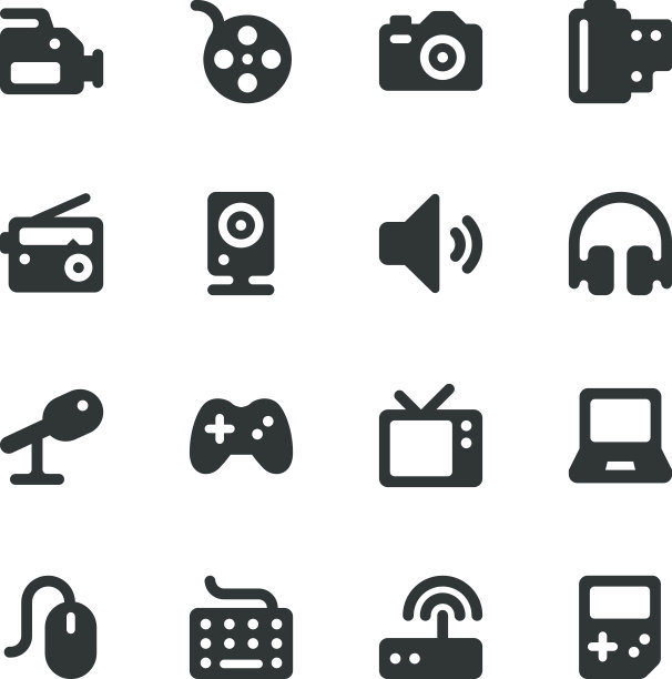 媒体轮廓图标图片下载