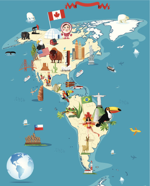 美国卡通地图图片下载