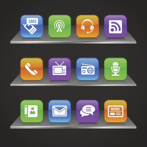 玻璃码头上的信息图标图片下载