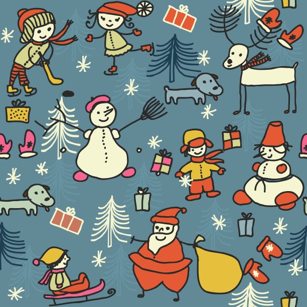 无缝的圣诞图案图片下载
