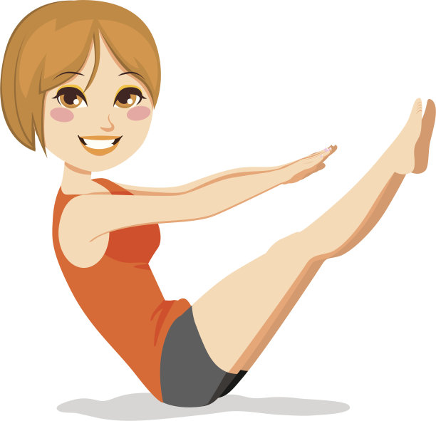 一个卡通动画的女性普拉提教练图片下载