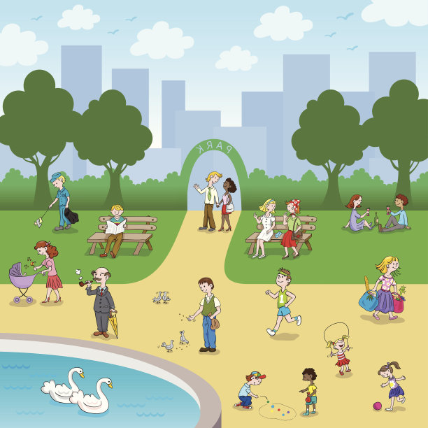 人们在公园图片下载