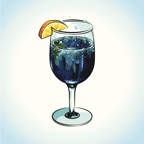 清新的蓝色柠檬鸡尾酒图片下载