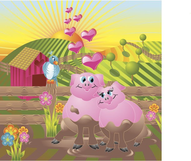 小猪的爱-“多情的动物”系列图片下载
