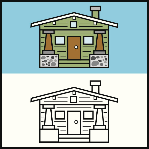 简化的平房的房子图片下载