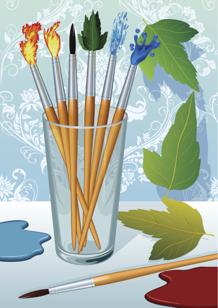 刷子的画家图片下载